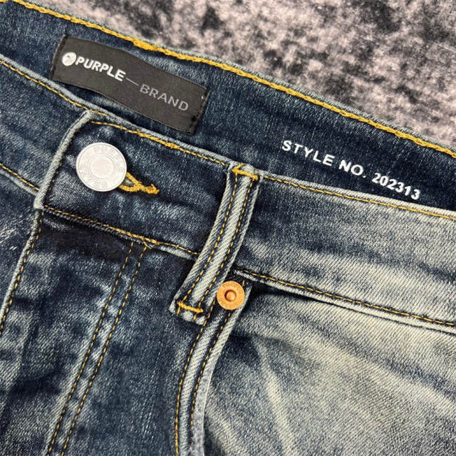 1:1 Quality PURPLE BRΑND Mid Indigo Denim Jeans 23SS Pants Men P002 Slim