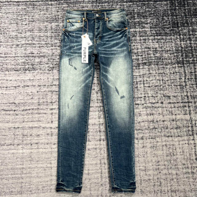1:1 Quality PURPLE BRΑND Mid Indigo Denim Jeans 23SS Pants Men P002 Slim