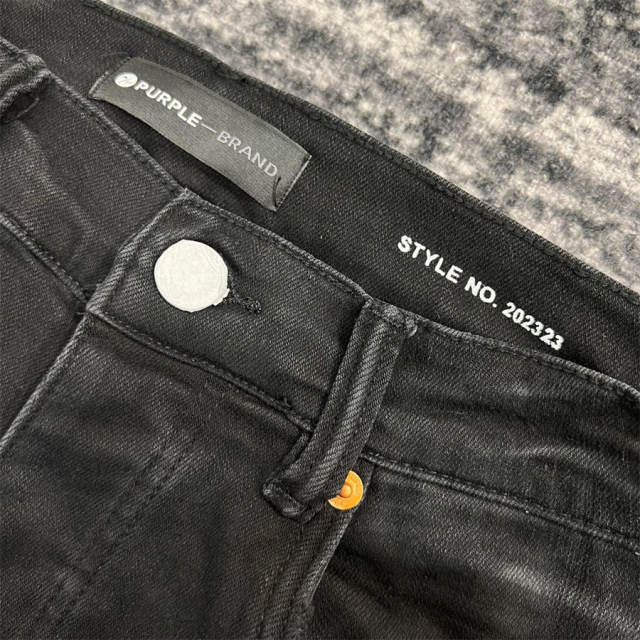 1:1 Quality PURPLE BRΑND Black Denim Jeans 23SS Pants Men P002 Slim