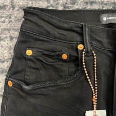 1:1 Quality PURPLE BRΑND Black P Print Denim Jeans 23SS Pants Men P002 Slim