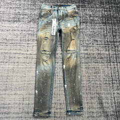 1:1 Quality PURPLE BRΑND Distressed Dirty Denim Jeans 23SS Pants Men P002 Slim