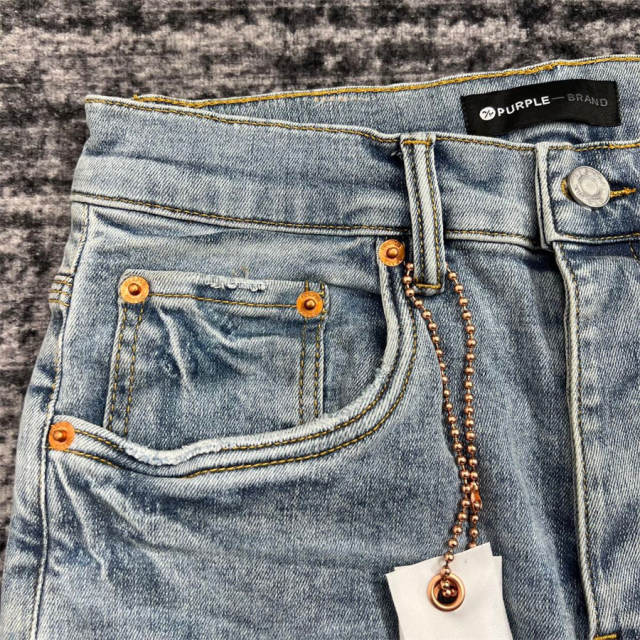 1:1 Quality PURPLE BRΑND Indigo P Print Denim Jeans 23SS Pants Men P002 Slim