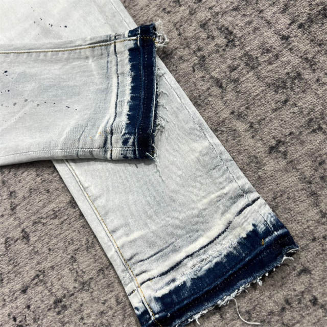 1:1 Quality PURPLE BRΑND Light Indigo Denim Jeans 23SS Pants Men P002 Slim