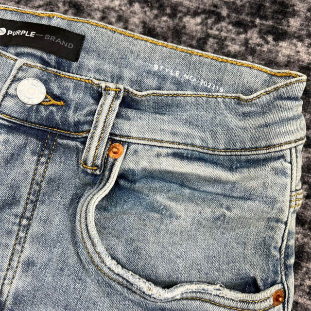 1:1 Quality PURPLE BRΑND Indigo P Print Denim Jeans 23SS Pants Men P002 Slim