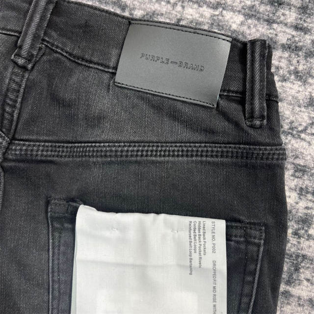 1:1 Quality PURPLE BRΑND Black Denim Jeans 23SS Pants Men P002 Slim