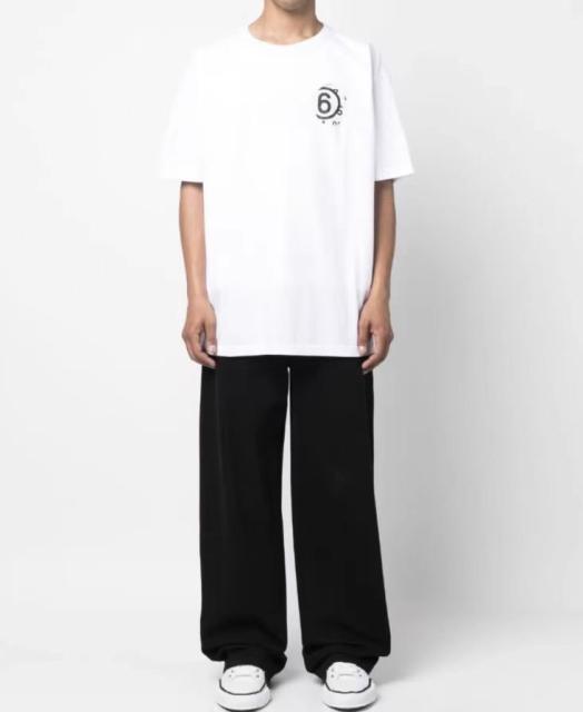 Maison Margiela MM6 6 Logo T-Shirt Black White