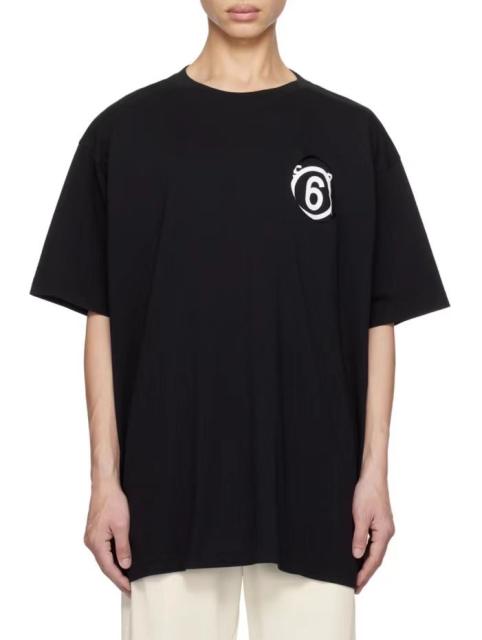 Maison Margiela MM6 6 Logo T-Shirt Black White