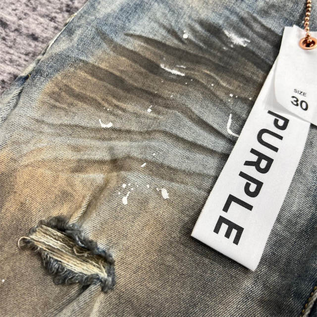 1:1 Quality PURPLE BRΑND Distressed Dirty Denim Jeans 23SS Pants Men P002 Slim
