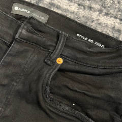 1:1 Quality PURPLE BRΑND Black P Print Denim Jeans 23SS Pants Men P002 Slim