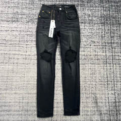 1:1 Quality Purple Brand Black Denim Jeans 23SS Pants Men P002 Slim
