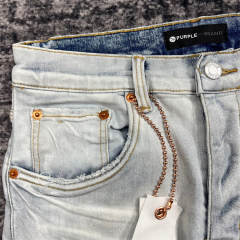 1:1 Quality PURPLE BRΑND Light Indigo Denim Jeans 23SS Pants Men P002 Slim