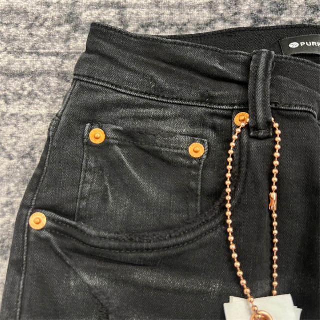 1:1 Quality PURPLE BRΑND Black Denim Jeans 23SS Pants Men P002 Slim