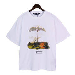 Palm Angels 23ss Beach Palm Tree T-Shirt White Black