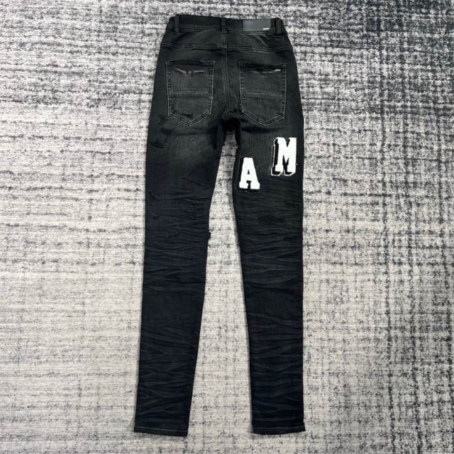 1:1 Quality Jeans Black Pants 23SS White Logo