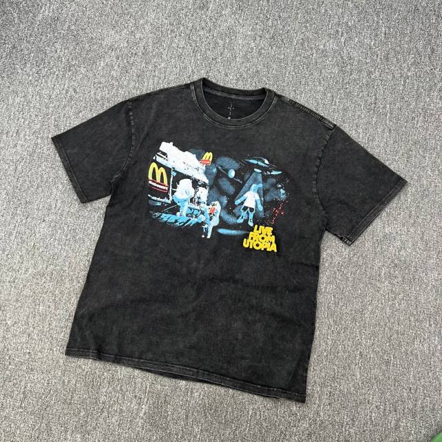 Travis Cactus Jack x Mcdonald Tee Black