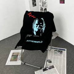 Travis Scott Blue Letters Tee black
