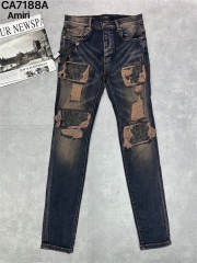 1:1 Quality Jeans Pants 23SS Indigo Denim Crystal Diamond