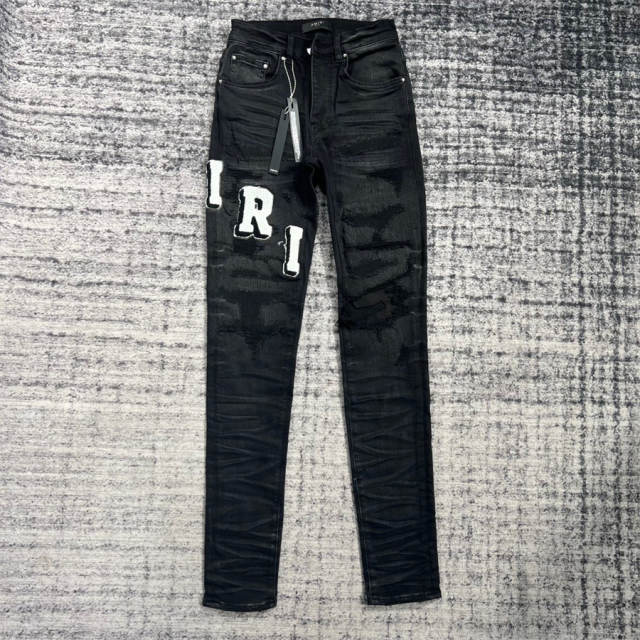 1:1 Quality Jeans Black Pants 23SS White Logo