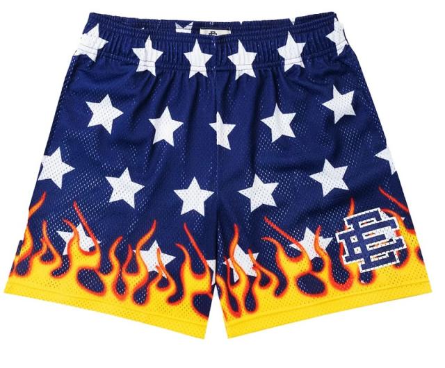 Eric Emanuel EE All Over Star Shorts Blue Pink