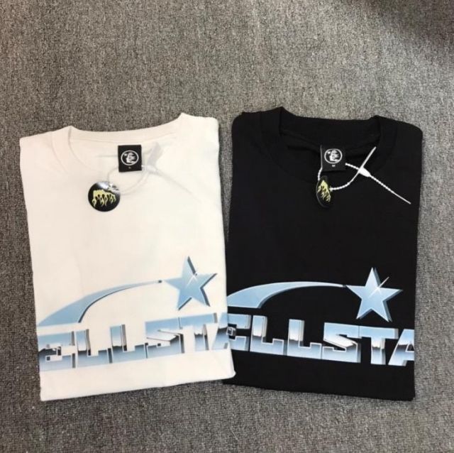 Hellstar Studios metal stainless steel tee black white t-shirt