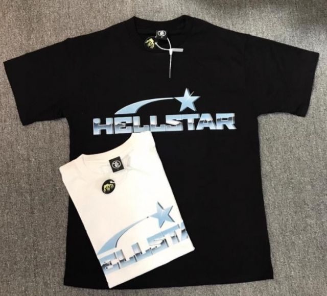 Hellstar Studios metal stainless steel tee black white t-shirt