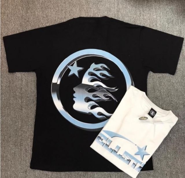 Hellstar Studios metal stainless steel tee black white t-shirt