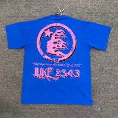 Hellstar Studios Pink Flame Blue T-Shirt Shirt Tee