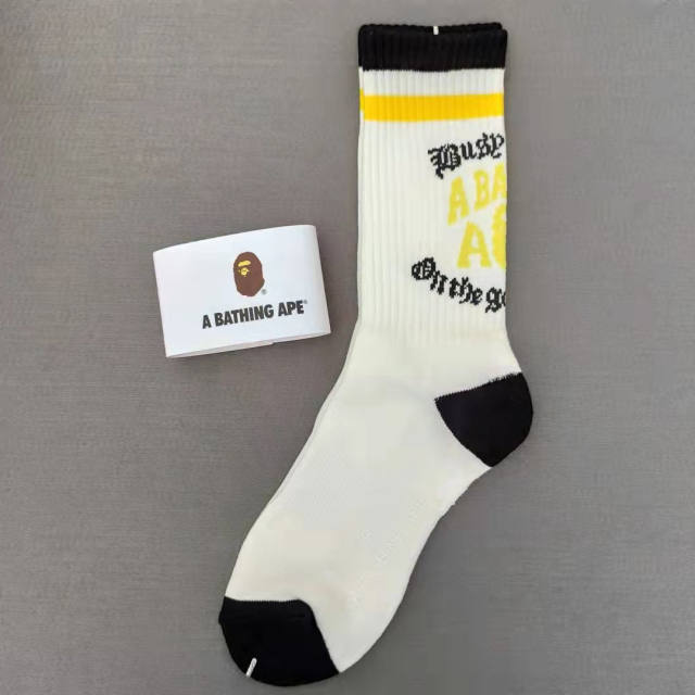Bape A Bathing Ape Socks Black White Red Blue Green