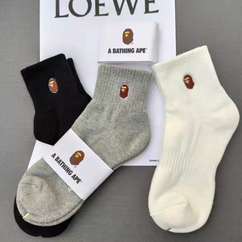 Bape A Bathing Ape Socks Black White Red Blue Green