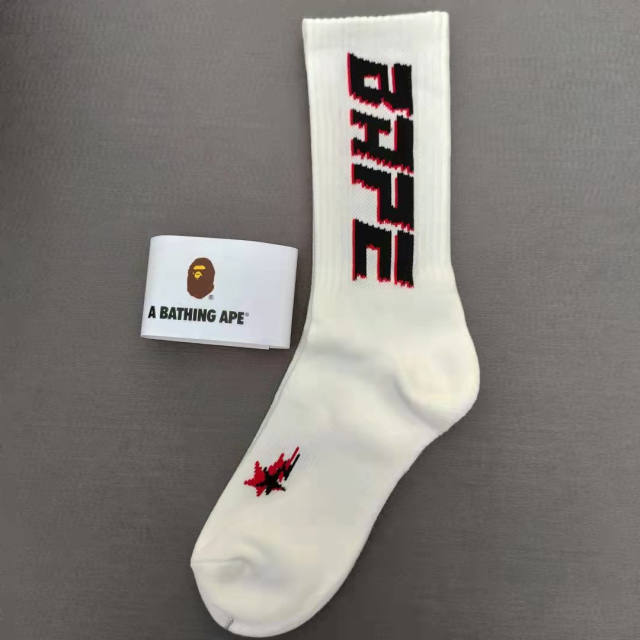 Bape A Bathing Ape Socks Black White Red Blue Green