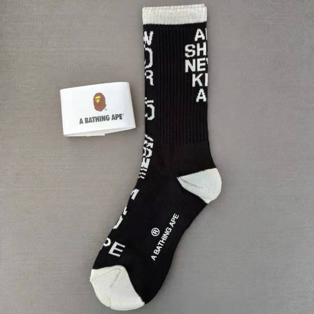 Bape A Bathing Ape Socks Black White Red Blue Green