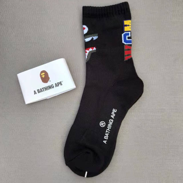 Bape A Bathing Ape Socks Black White Red Blue Green