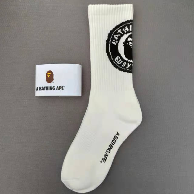 Bape A Bathing Ape Socks Black White Red Blue Green