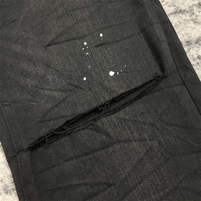 1:1 Quality PURPLE BRΑND Black Paint Denim Jeans 23SS Pants Men P002 Slim