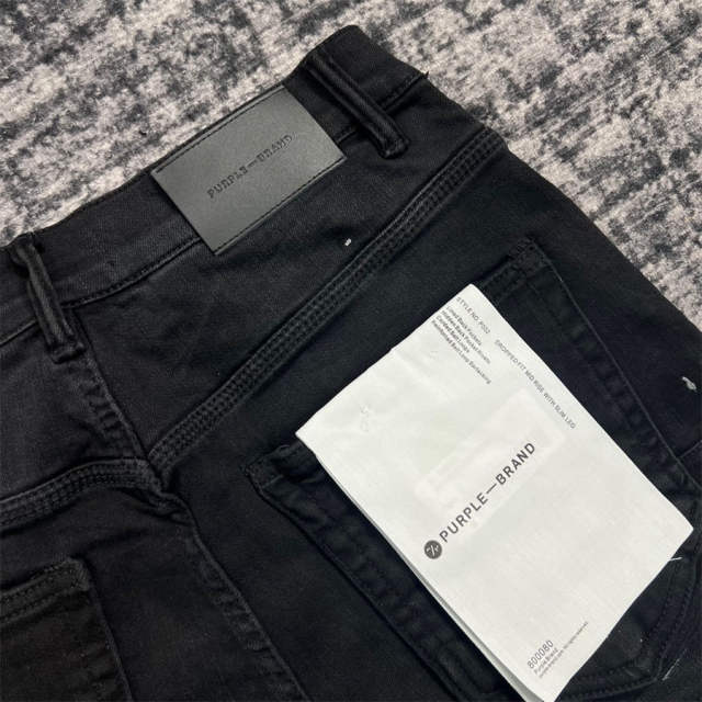 1:1 Quality PURPLE BRΑND Black Paint Denim Jeans 23SS Pants Men P002 Slim