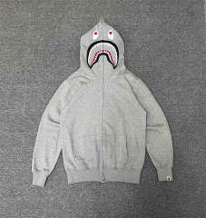 [Best Quality] 1:1 BAPE Shark Full Zip Basic Zip-up Hoodie Black Gray