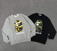 [Best Quality] 1:1 Bape Green Camo Ape Head Sweatshirt Black