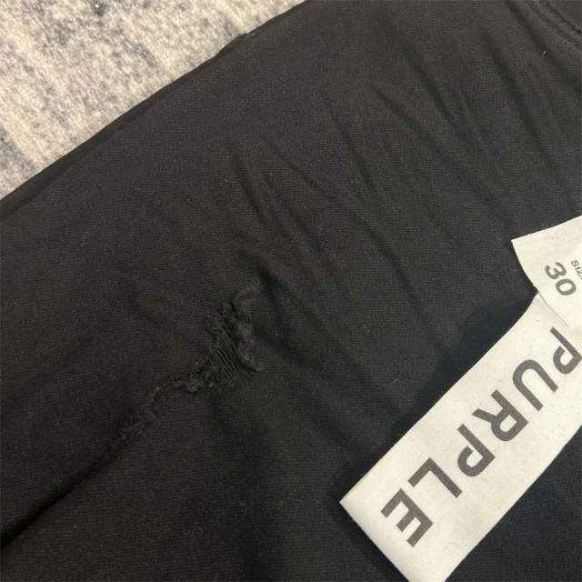 1:1 Quality PURPLE BRΑND Black Denim Jeans 23SS Pants Men P002 Slim
