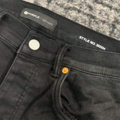 1:1 Quality PURPLE BRΑND Black Paint Denim Jeans 23SS Pants Men P002 Slim