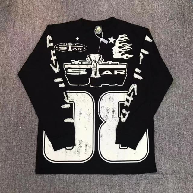 Hellstar Studios FOR THE SUN Jesus Long Sleeve T-Shirt Black Gray