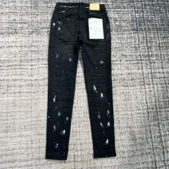 1:1 Quality PURPLE BRΑND Black Paint Denim Jeans 23SS Pants Men P002 Slim