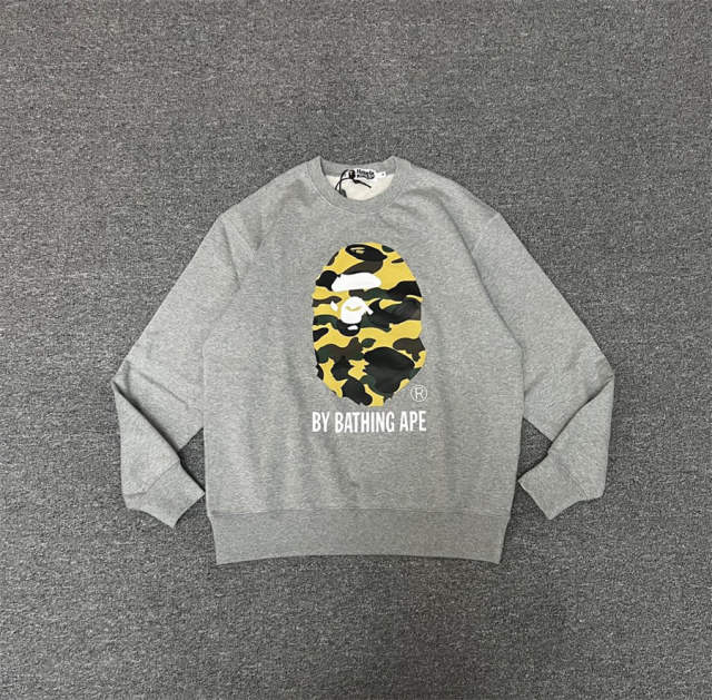 [Best Quality] 1:1 Bape Green Camo Ape Head Sweatshirt Black