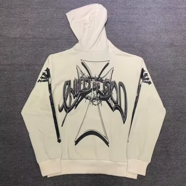 Vertabrae Cross Roads Hoodie Beige