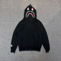 [Best Quality] 1:1 BAPE Shark Full Zip Basic Zip-up Hoodie Black Gray