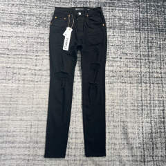 1:1 Quality PURPLE BRΑND Black Denim Jeans 23SS Pants Men P002 Slim