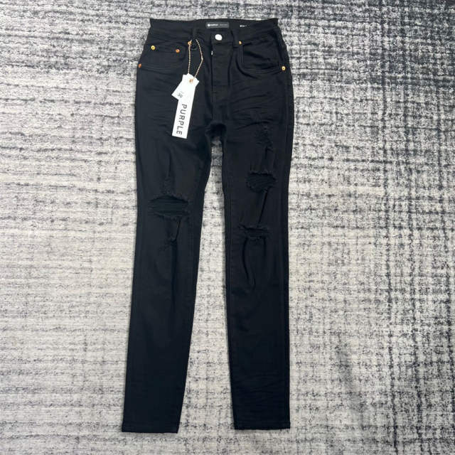 1:1 Quality PURPLE BRΑND Black Denim Jeans 23SS Pants Men P002 Slim