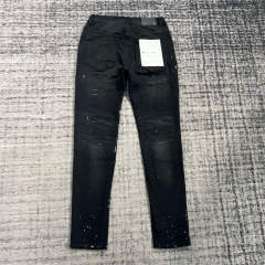 1:1 Quality PURPLE BRΑND Black Paint Denim Jeans 23SS Pants Men P002 Slim