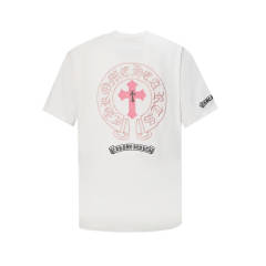 Chrome Hearts Pink Patchwork T-Shirt White Black White (with box)