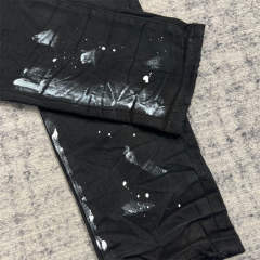 1:1 Quality PURPLE BRΑND Black Paint Denim Jeans 23SS Pants Men P002 Slim