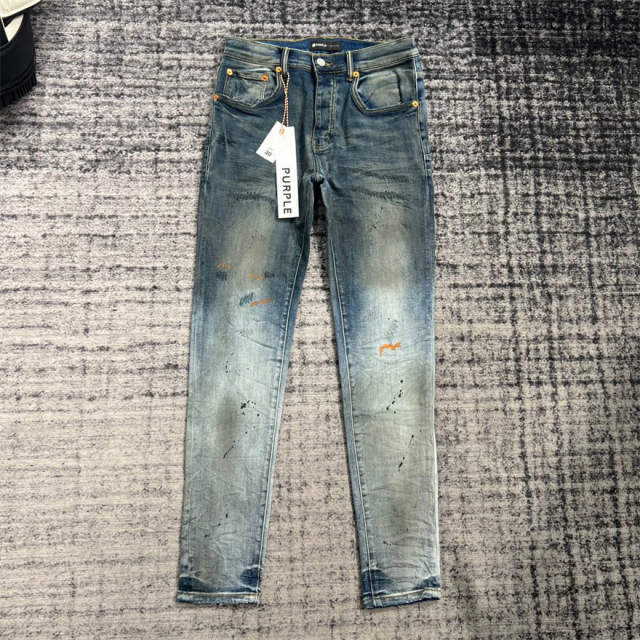 1:1 Quality PURPLE BRΑND Light Denim Jeans 23SS Pants Men P002 Slim Clean Fits